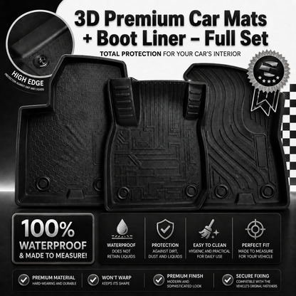 3D Premium Car Mats + Boot Liner – Full Set